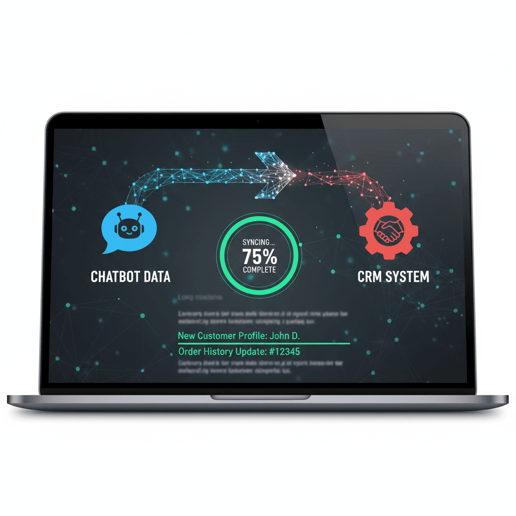 CRM integration dashboard on laptop
