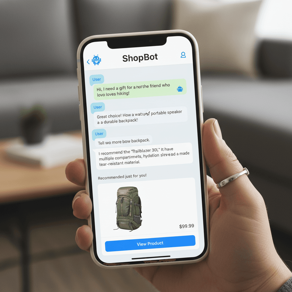 Product recommendation chat on phone
